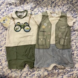 Mayoral Kids Explorer Rompers - Green/Olive